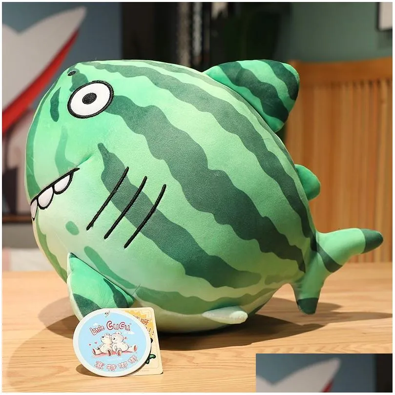 Plush Dolls P Dolls Shark Melon Doll Plays Funny Carving Fish Fork Hand Sand Toy Trick Gift Drop Delivery Toys Gifts Stuffed Animals P Dhmp9