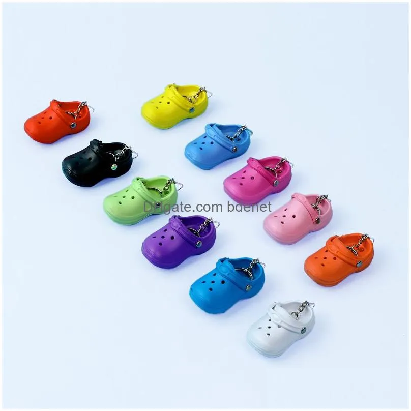Party Favor Cute 3D Mini Eva Beach Hole Little Shoe Keychain Girl Gift Bag Accessories Decoration Keyring Floating Key Drop Delivery H Dhe8Y