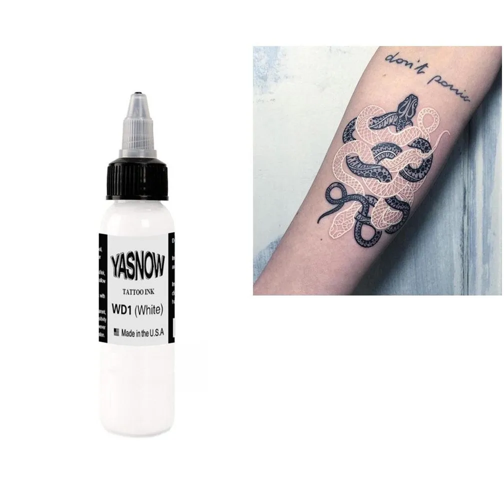 Tattoo Inks White Tattoo Ink 250Ml Diy Permanent Makeup Micro Pigment For Body Art Painting Cosmetics Drop Delivery Health Beauty Tatt Dhc9Y