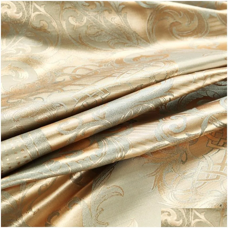 Bedding Sets Luxury Jacquard Set King Size Duvet Er Quilt Queen Comforter Bed Gold High Quality For Adts Drop Delivery Dhw3L