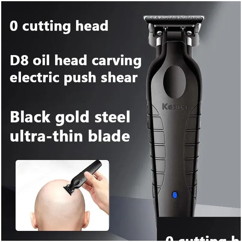 Electric Shavers Kemei 2296 Barber Cordless Hair Trimmer 0Mm Zero Gapped Carving Clipper Detailer Professional Finish Cutting Hine Dr Dhui2
