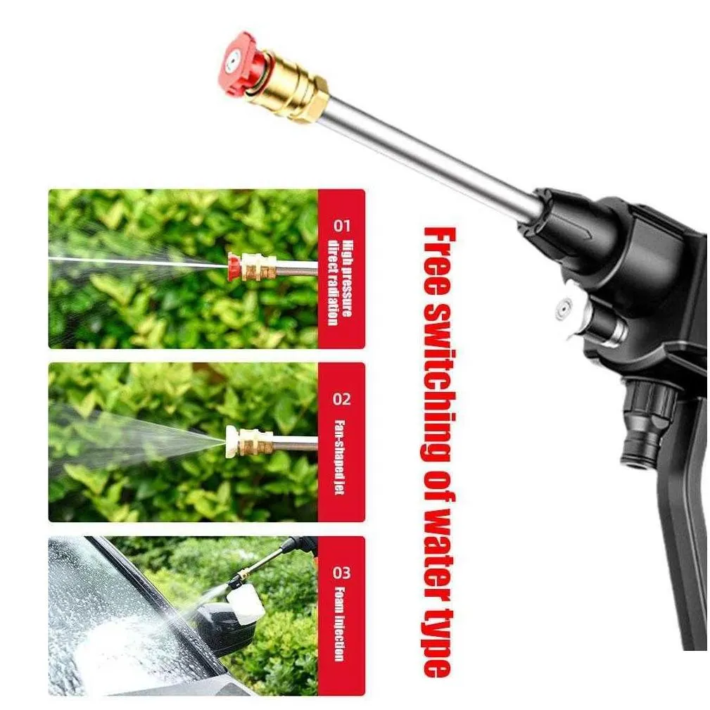 Water Pump New 60Bar High Pressure Car Washer Water Gun 300W Portable Cordless Washing Hine Cleaner Adjustable Nozzle Drop Delivery Au Dhzyq