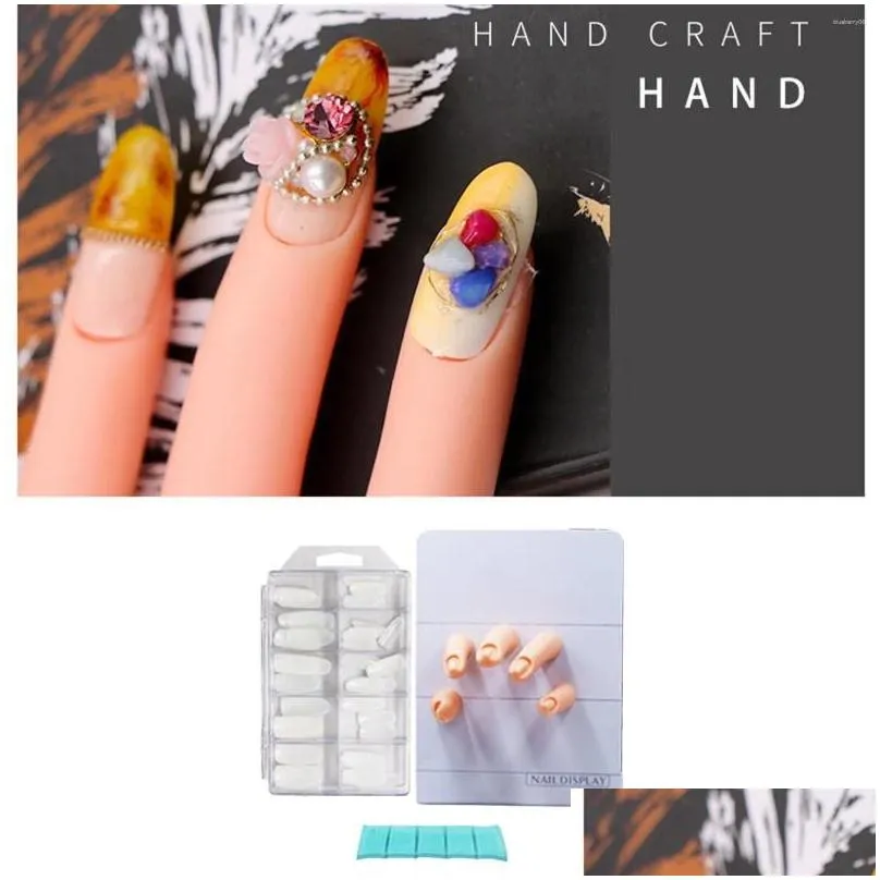 Nail Art Kits Training Tool Sile Reusable Hand Display For Drop Delivery Dhpnz