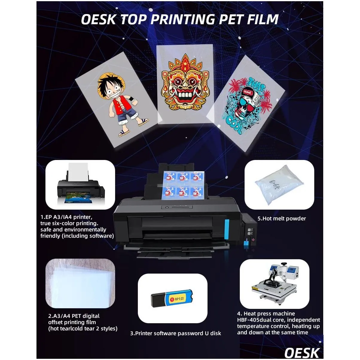 Printers A4 Dtf Printer L805 Tshirt Printing Hine Pet Film Converted Direct Transfer For Textile Fabric Hoodies Drop Delivery Dhqe3