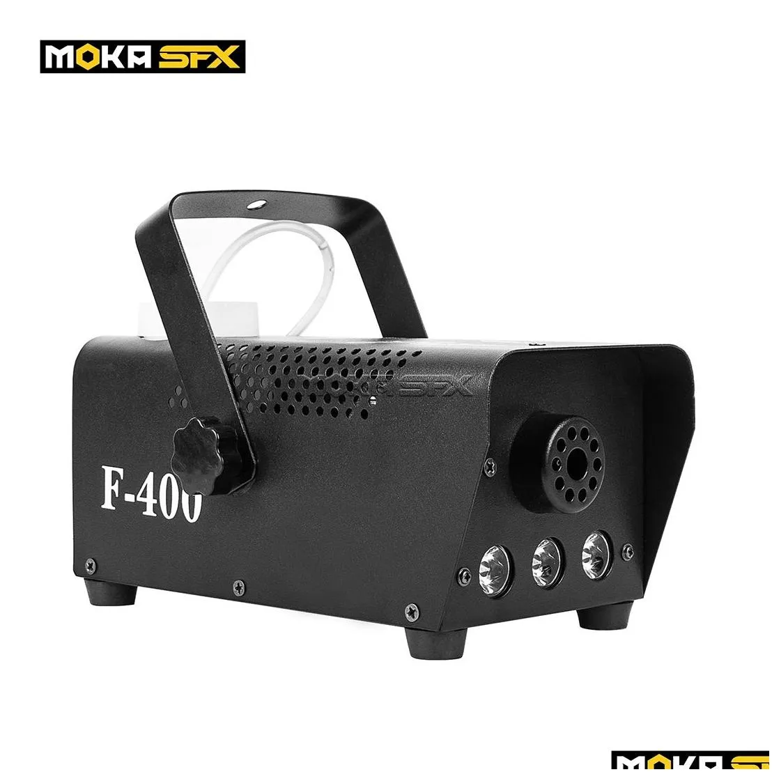 Fog Machine&Bubble Machine Moka 400W Led Mini Fog Hine Spray 3.5M Hold 0.3L Oil 3X3W Rgb Smoke Generator For Party Club Dj Disco Stage Dh0Lq