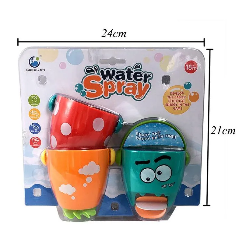 Bath Toys Baby Shower Set Bathroom Bathtub Mini Leaky Bucket Beach Sprinkling Play Water Cups Gifts For Toddler Drop Delivery Dhdag