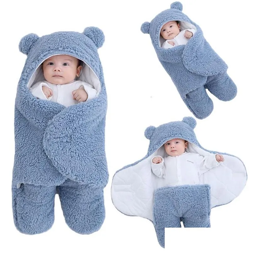Sleeping Bags Slee Bags Soft Born Baby Wrap Blankets Bag Envelope For Sleepsack Thicken 0-9 Months 230630 Drop Delivery Baby, Kids Mat Dhlgn