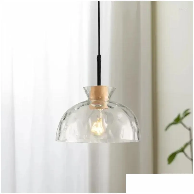 Pendant Lamps Art Corrugated Glass Chandelier Restaurant Kitchen Living Room Small Tavern Japanese Wabi Style Drop Delivery Lights L Dhdg4