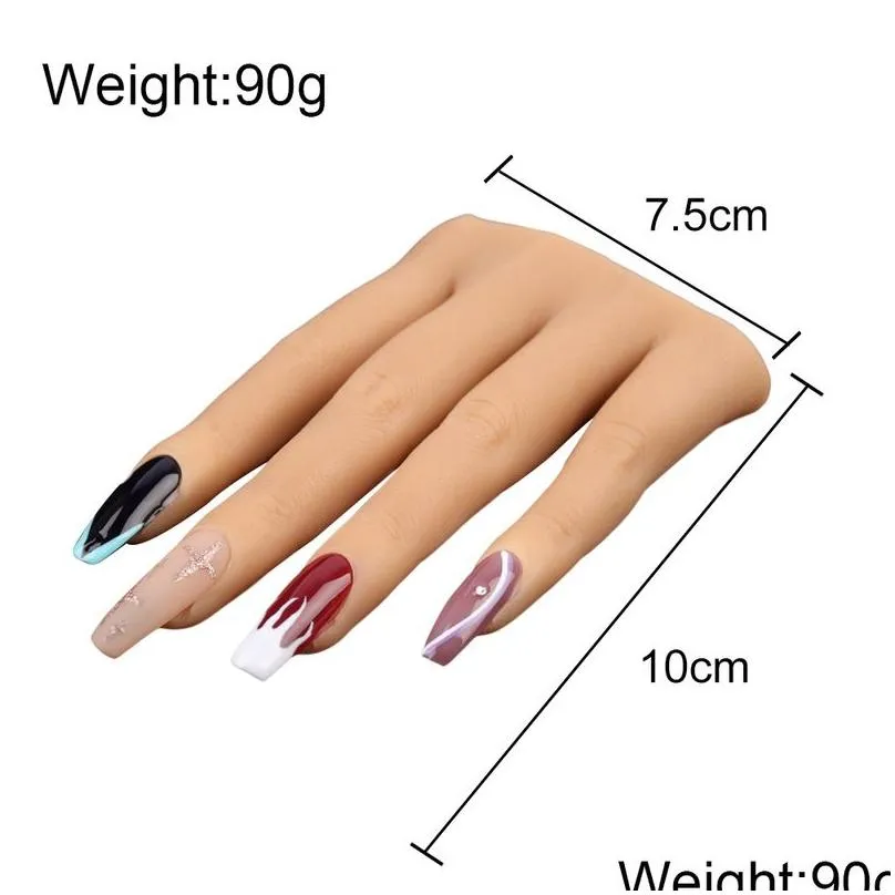 Nail Practice & Display Nails Practice Sile Hand Model 3D Adt Mannequin Fake Manicure Pedicure Display Moveable 220726 Drop Delivery H Dh2Tr