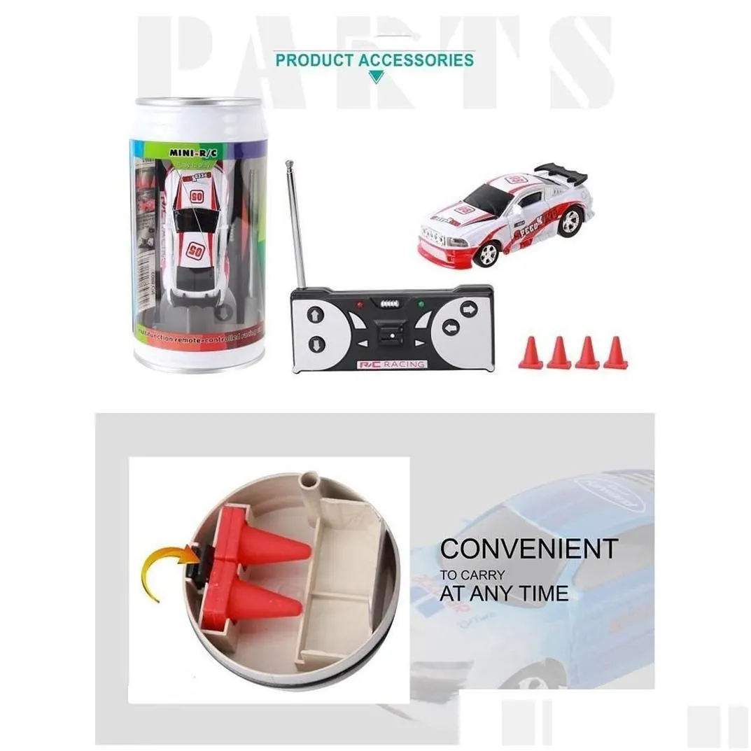 electric/rc car rc car creative coke can mini remote control cars collection radio controlled vehicle toy for boys kids gift in radom
