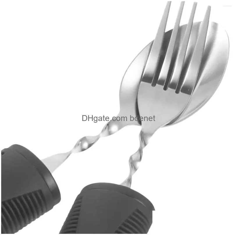 Forks Bendable Fork And Spoon Elderly Adaptive Utensils Portable Cutlery Tableware The Tool Indoor Disabled Kit People Big Convenient Dhhsw