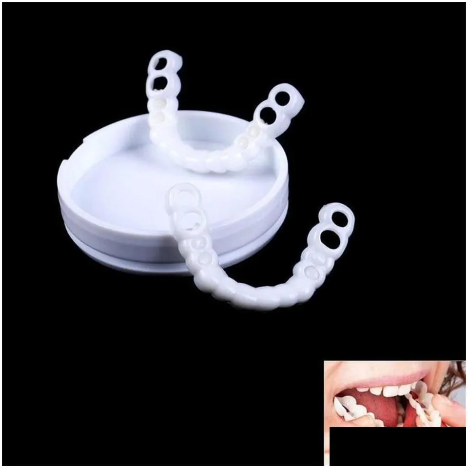 Party Favor 1Pair Sile Fake Teeth Upper False Tooth Er Denture Care Oral Plastic Whitening283B Drop Delivery Dhfue