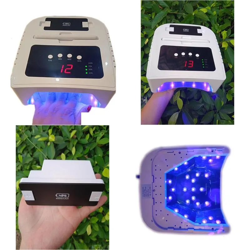 Nail Dryers Ce Quality D Battery Removable P Otherapy Lamp 72W Unpled Dual Uv Led Oven Cordless Rechargeable Manicure Dryer 230323 Dr Dh8Iz