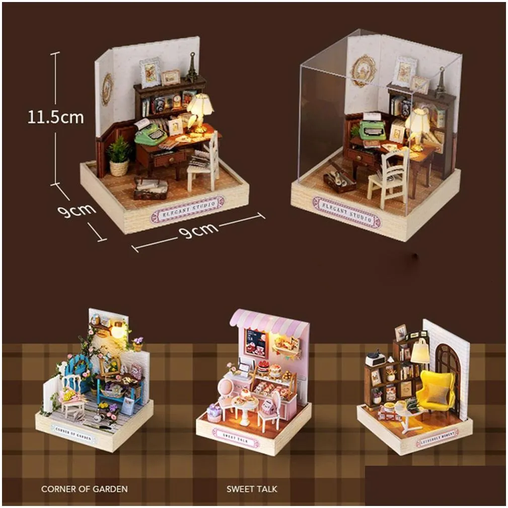 Doll House Accessories Cute Miniature Model Assembly Children Funny Educational Diy Fun Toy Gift 230901 Drop Delivery Dhndy