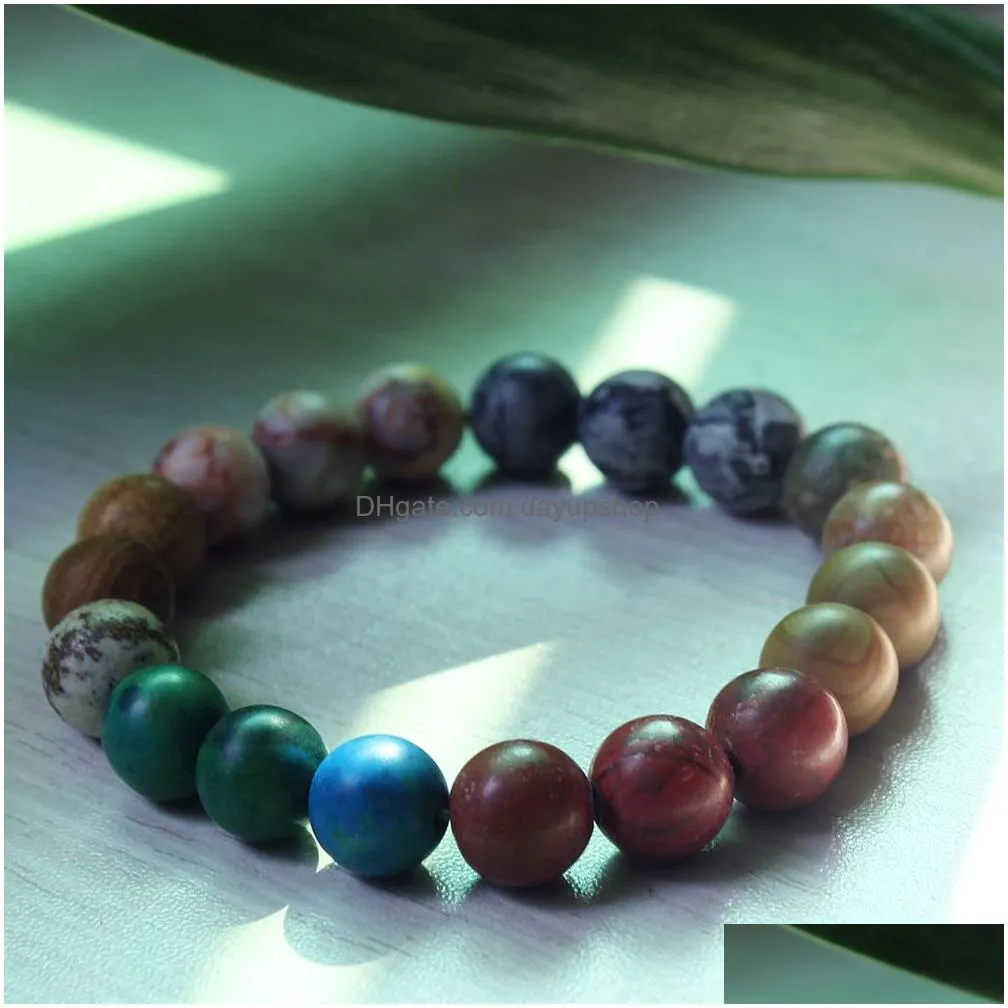 Beaded Update 10Mm Universe Natural Stone Agate Bracelet Stretch Beaded Bracelets For Women Men Fashion Jewelry Drop Delivery Jewelry Dh8No