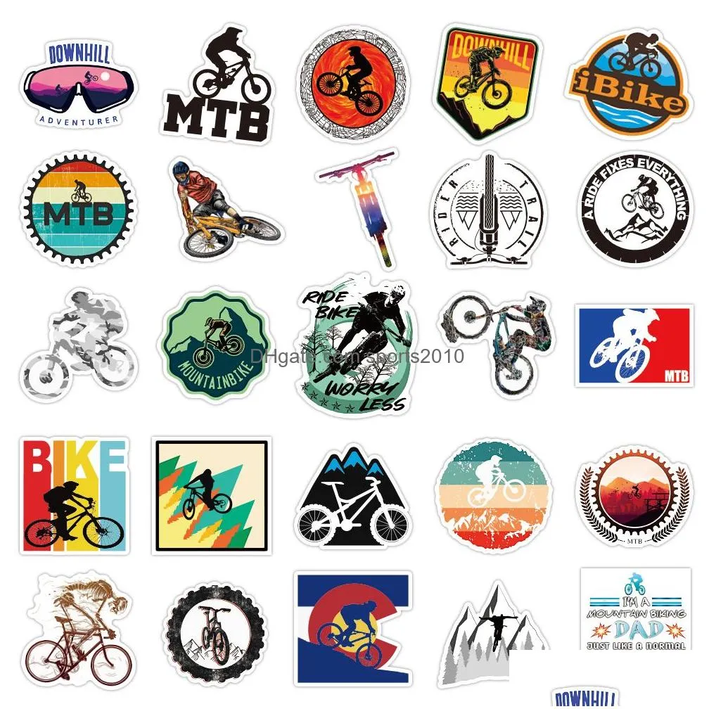 Car Stickers 50Pcs Mountain Bike Landscape Iti Sticker Pack For Trolley Phone Case Laptop Diy Water Cup Waterproof Decals Whole8067432 Dh0Pm