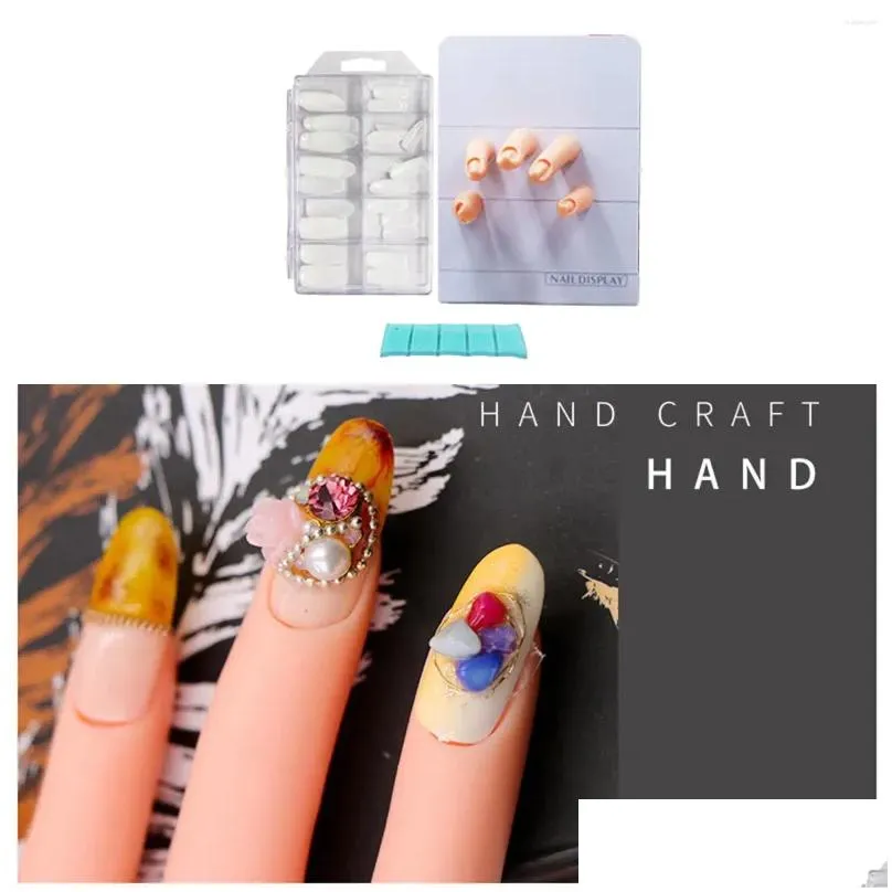 Nail Art Kits Training Tool Sile Reusable Hand Display For Drop Delivery Dhpnz