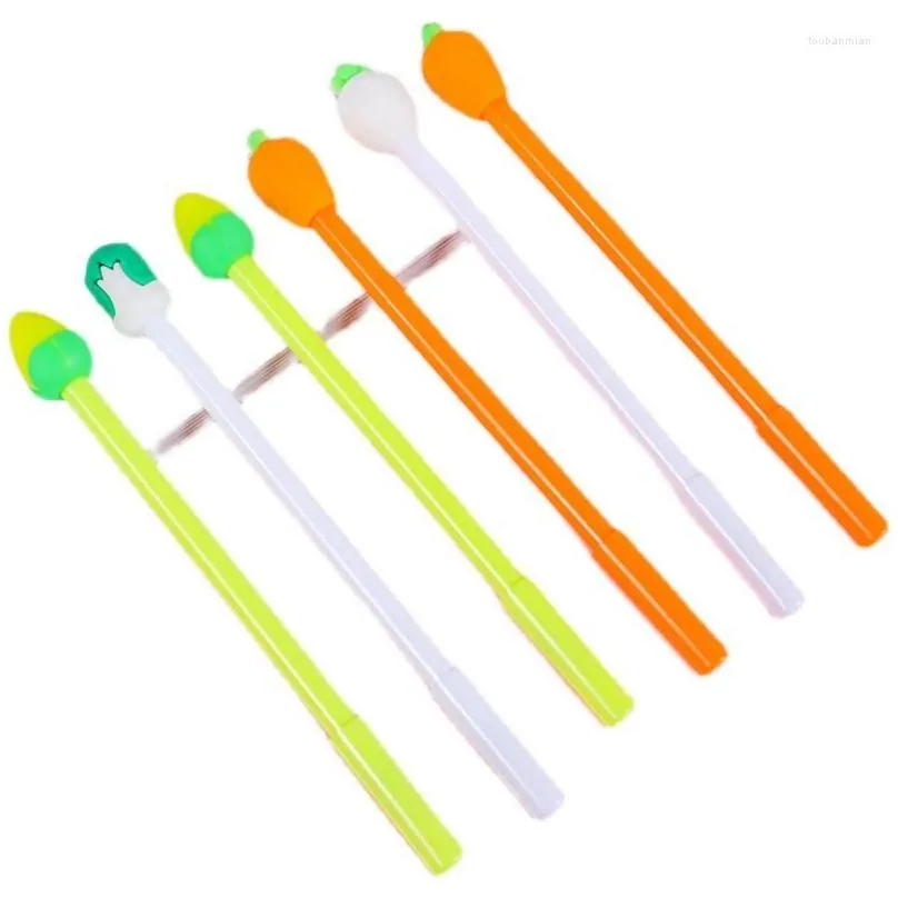 wholesale 20pcs vegetable soft gel pen black 0.5mm corn cabbage and radish stereo water-based office stationery student exam prize