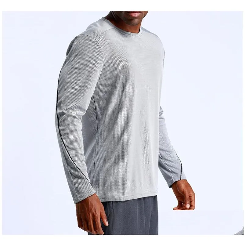 Yoga Outfit Lu115 Men Cycling Long Sleeve T-Shirts Autumn Breathable Quick Dry Anti-Swear Sport Tops Bicycle Bike Drop Delivery Sports Dhzkc
