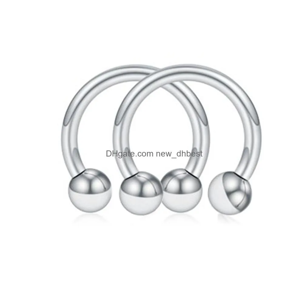 Nose Rings & Studs 1Pcs D Fake Nose Ring Hoop Septum Rings Fashion Horseshoe Stainless Steel Piercing Jewelry Drop Delivery Jewelry B Dh0Ip
