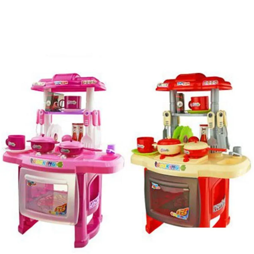 Kitchens & Play Food Wholesale- Kids Kitchen Set Children Toys Large Cooking Simation Model Play Toy For Girl Baby Drop Delivery Toys Dhqvk