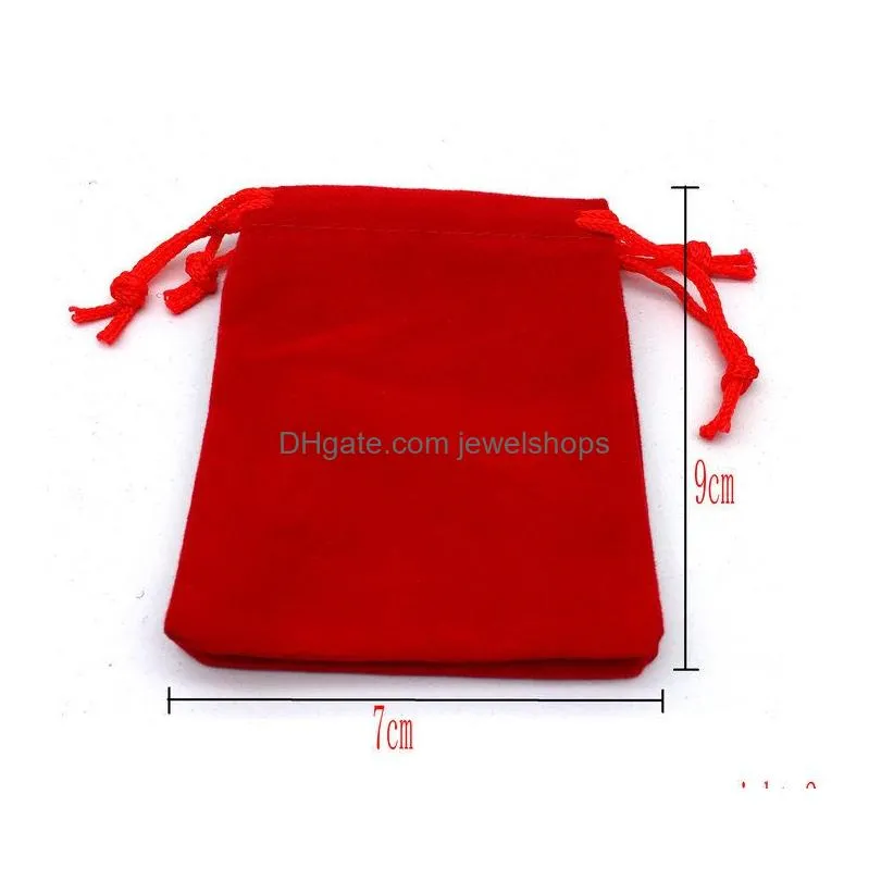 Jewelry Pouches, Bags 7X9Cm Veet Dstring Bags Jewelry Pouch Gift Bag Wedding And Festivals Packaging Decoration Favor Holder Pouches I Dhuqz