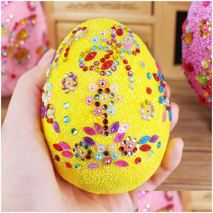Novelty Games 1Pcs Easter Egg Decorating Kit Handmade Materials Diy Toys Novelty Creative Painting Paste Crafts For Kids Toy Girl Huev Dhx2C
