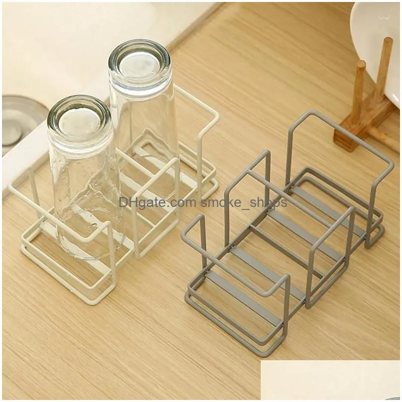 Kitchen Storage Organization Iron Cups Holder Disposable Paper Cup Dispenser Glass Rack Home Office Coffee Station Stand Organizer Dhu8R