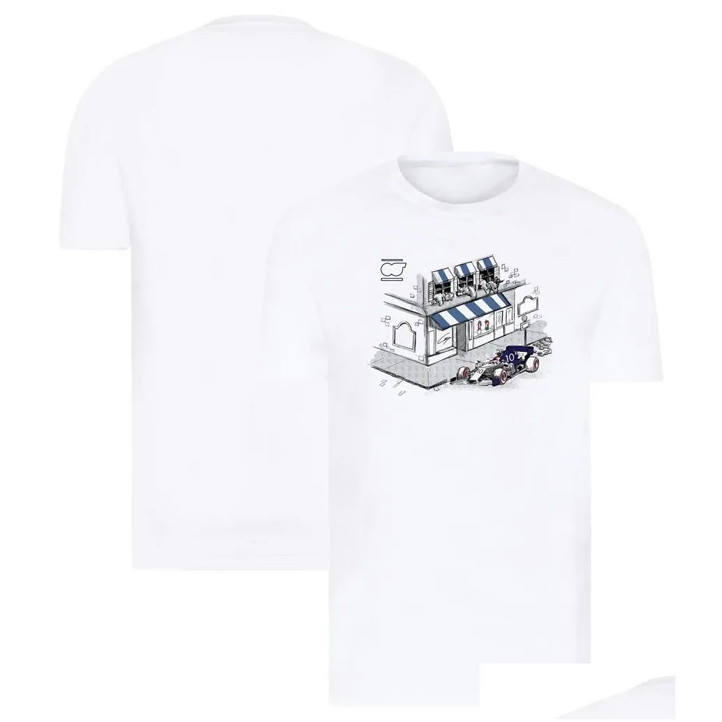 f1 racing printed t-shirt 2023 formula 1 team logo men`s white t-shirt summer fashion sports brand men women o-neck t-shirt jersey