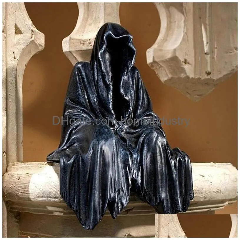 Decorative Objects & Figurines Decorative Objects Figurines Halloween Various Dark Death Ghost Resin Crafts Horror Skl Reaper Vintage Dhedh