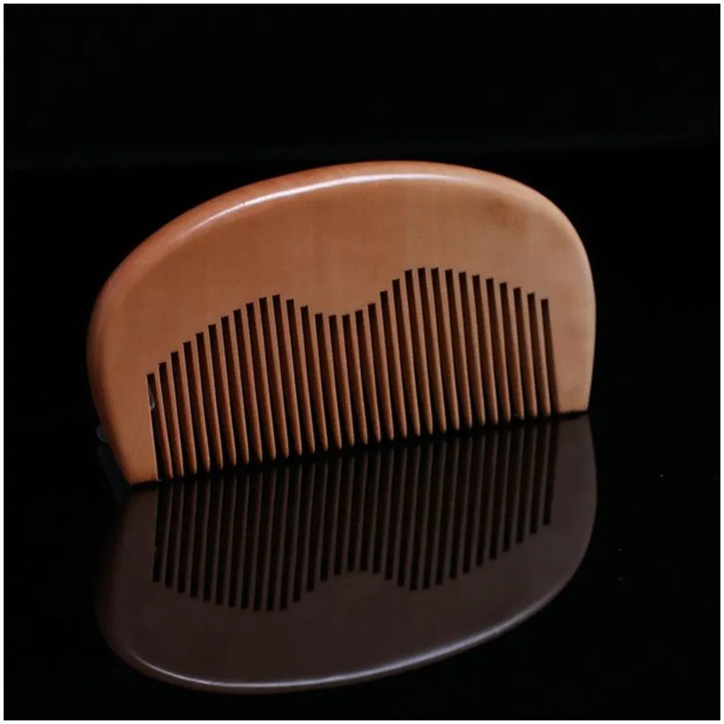 Hair Brushes Wholesale The Health S Of Natural Peach Wooden Comb Beard Pocket 11.5X5.5X1Cm Drop Delivery Hair Products Hair Care Styli Dhq97