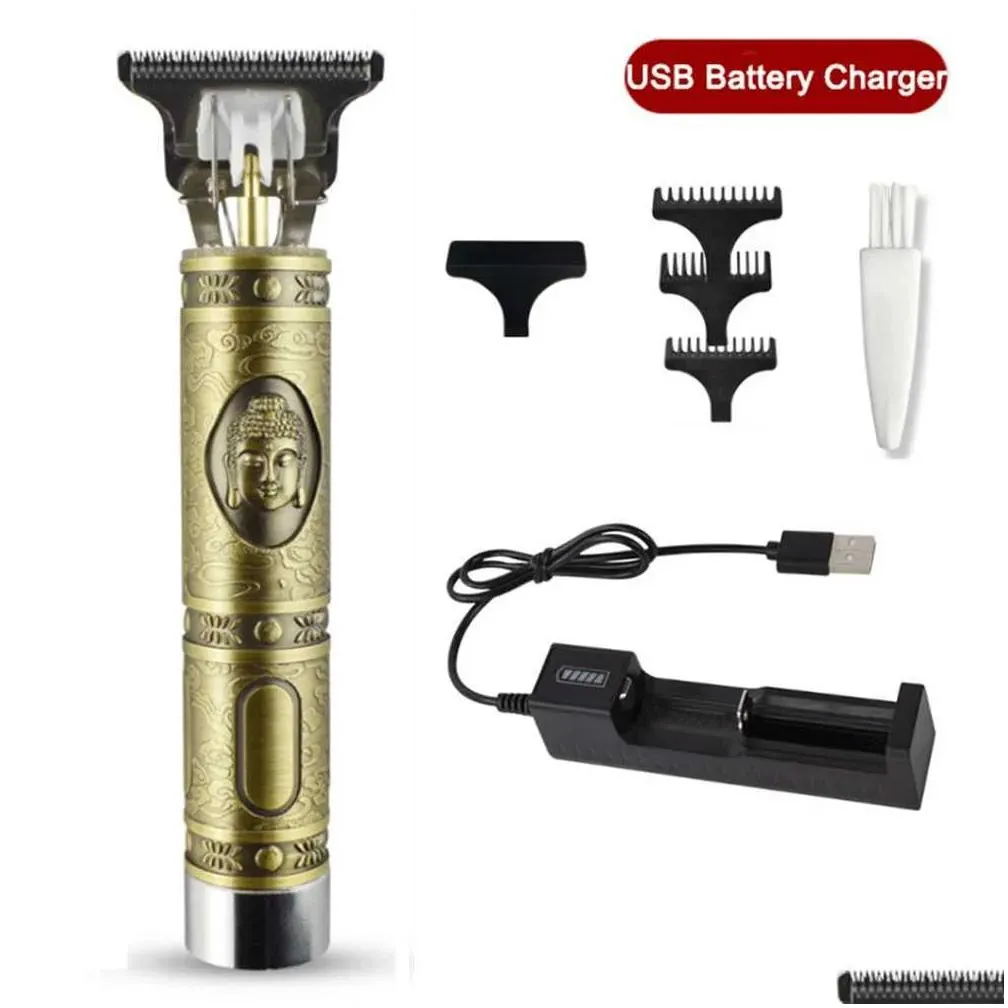 Electric Shavers Electric Hair Trimmer Usb Rechargeable Waterproof 0Mm Baldheaded Clippers Zero Gap Men Beard Cutting Hine Drop Delive Dhvip