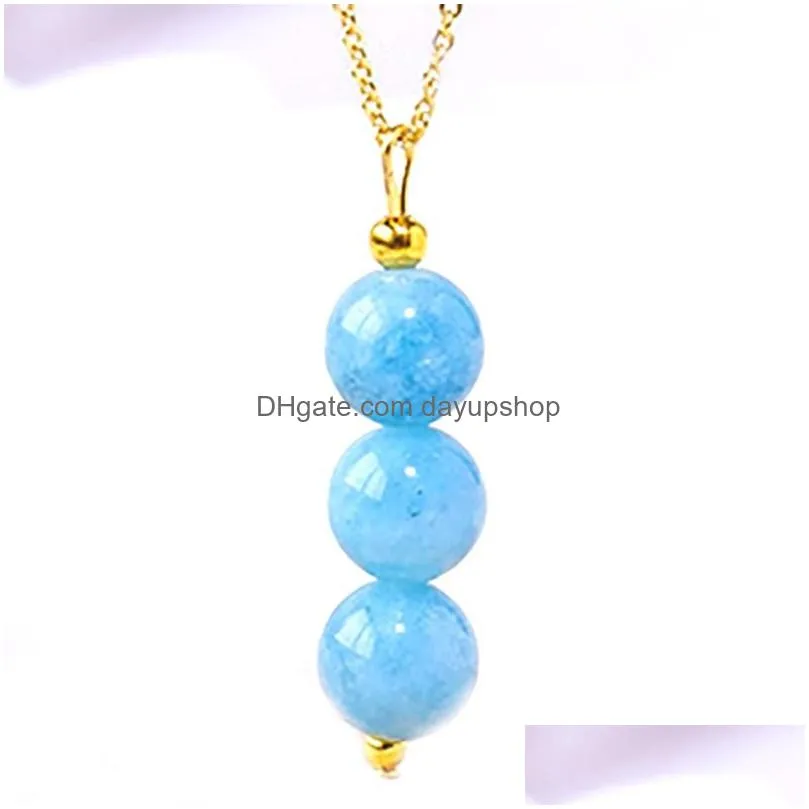 Pendant Necklaces Natural Stone Crystal Beads Pendant Necklace Diy Fashion Jewelry Gift For Women Men Drop Delivery Jewelry Necklaces Dhr3V