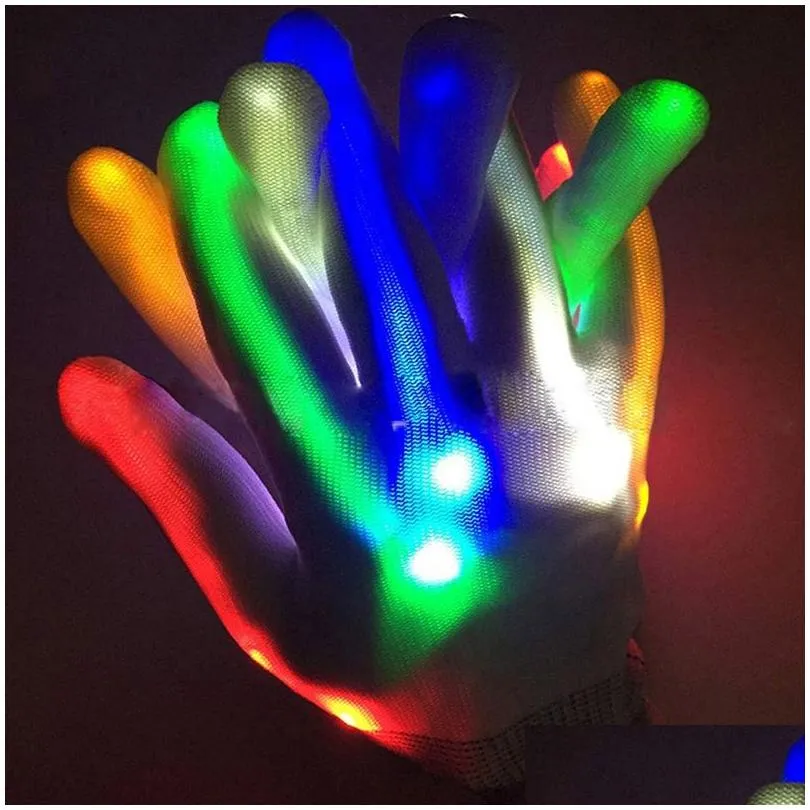 Other Led Lighting Brelong Colorf Luminous Gloves 6 Patterns Led Magic Novelty Halloween Costume Party Decorative A Pair Drop Delivery Dhvlk