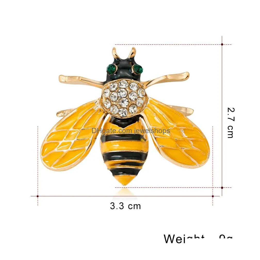 Pins, Brooches Trendy Small Bee Brooches For Women Elegant Crystal Colorf Animal Brooch Pins Lady Fashion Party Jewelry Accessories D Dhenn
