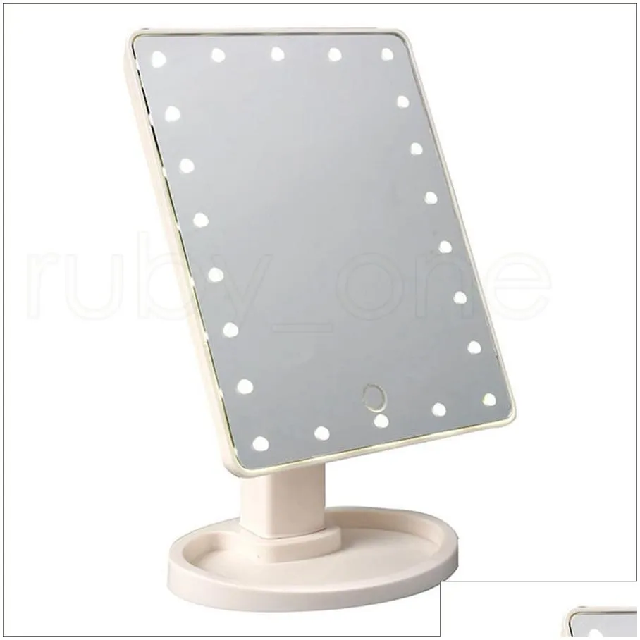 Compact Mirrors Make Up Led Mirror 360 Degree Rotation Touch Sn Cosmetic Folding Portable Compact Pocket With 22 Light Makeup Drop Del Dhf6F