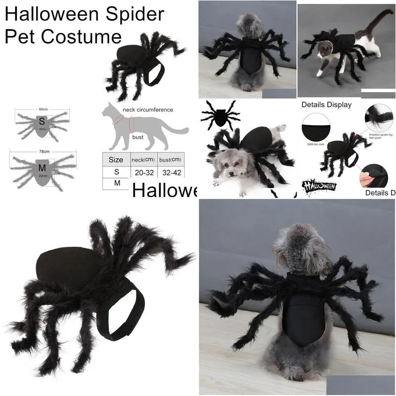 Cat Costumes Halloween Spider For Dog Pet Party Supply Cosplay Small Medium Dogs And S 220923 Drop Delivery Dhrwc