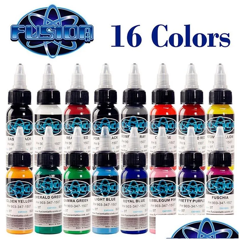 Tattoo Inks Professional Tattoo Ink 16 Color Set Pigment Easy To Body Drop Delivery Health Beauty Tattoos Body Art Dhmao