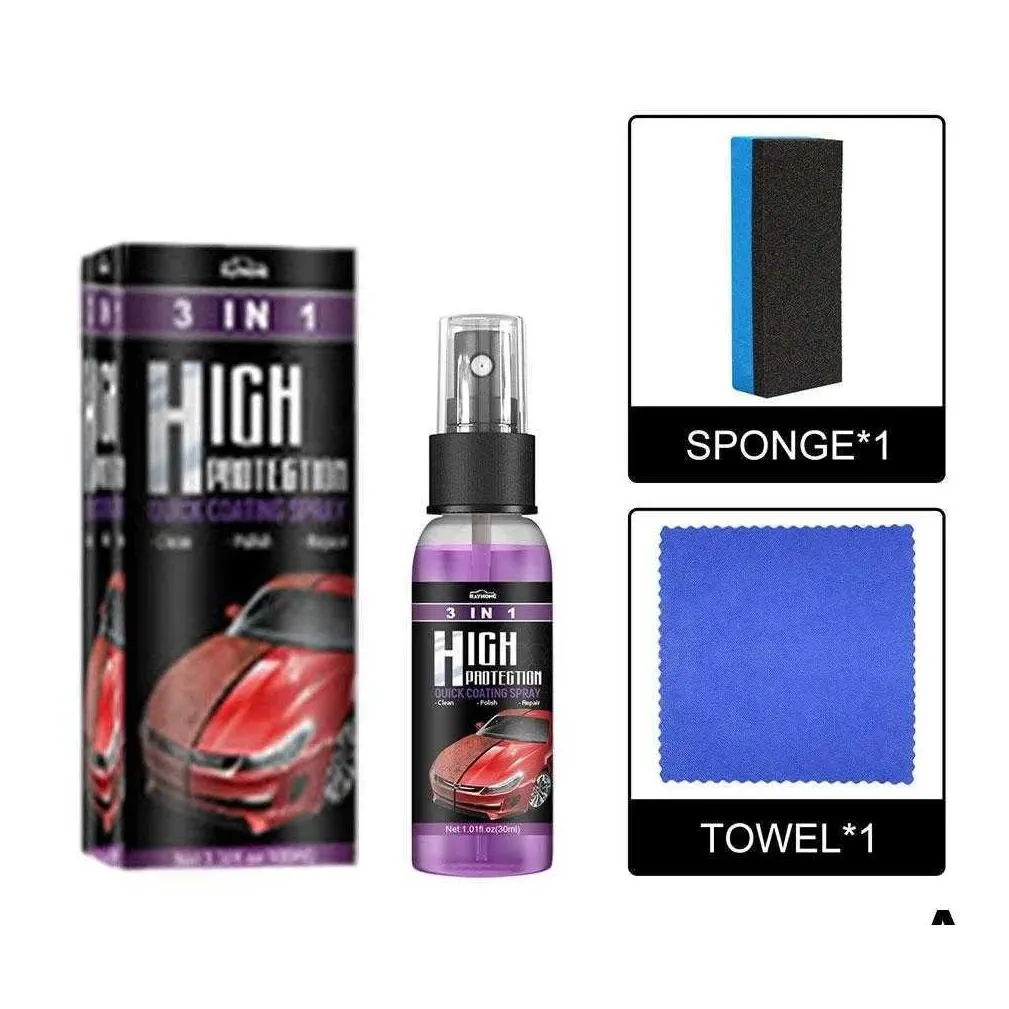 Car Cleaning Tools New High Protection Ceramic Car Wash Fortify 3 In 1 Quick Coat Polish Sealer Spray Nano Coating Polishing Spraying Dhrrz