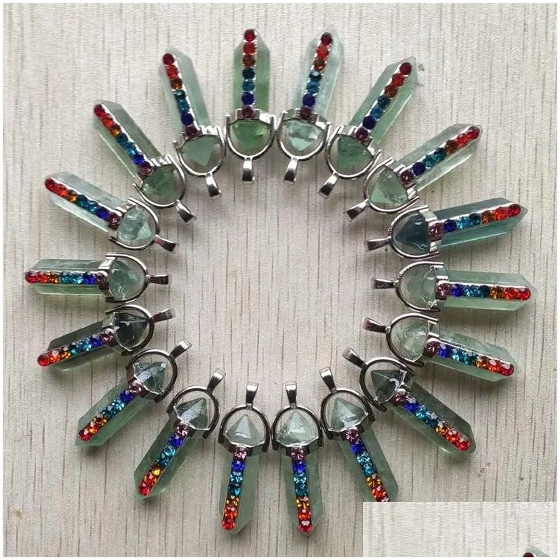 Charms Natural Stone 7 Chakra Reiki Pillar Point Charms Pendum Pendant For Jewelry Making Wholesale Drop Delivery Jewelry Jewelry Find Dhrje