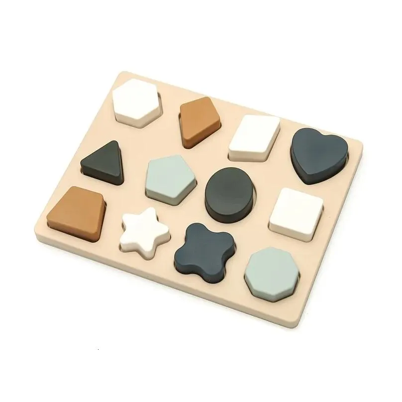 Intelligence Toys 1Set Baby Sile Montessori Geomet Jigsaw Puzzle Nested Stacking Bpa Preschool Educational Games Kids Drop Delivery Dhamg