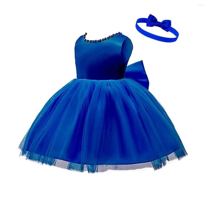 Girl`S Dresses Girl Dresses Born Baby Girls Princess Dress Toddler Kids Clothes 1 Year 1St Birthday Tutu Party Tle Beaded Big Bow Prom Dh09S