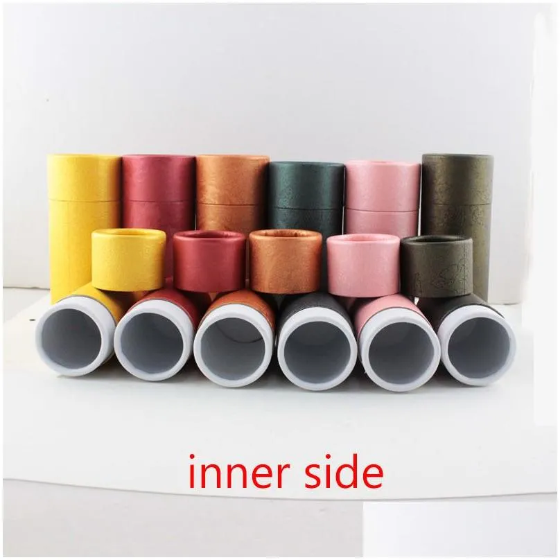 Gift Wrap 50Pcs/Lot Cosmetic Bottle Outer Packaging Kraft Paper Jar Tube Cylindrical Hard Cardboard Boxes Essential Oils Package 21032 Dhgtm