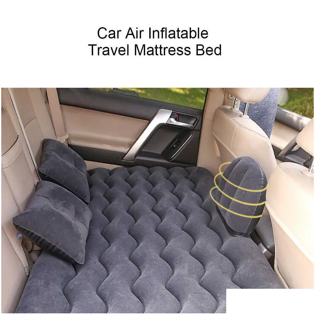 Other Interior Accessories New Car Air Mattress Travel Bed Moisture-Proof Inflatable Back Seat Sofa For Interior With Pump Drop Delive Dhw0I