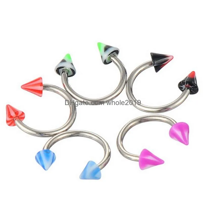 Navel & Bell Button Rings Wholesale Promotion 110Pcs Mixed Models/Colors Body Jewelry Set Resin Eyebrow Navel Belly Lip Tongue Nose P Dhvba