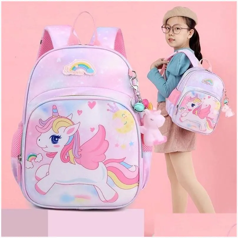 Backpacks Girl Backpack Cartoon Pink Princess School Bag Childrens Garten Mochila Baby Escolar Drop Delivery Dhd2F