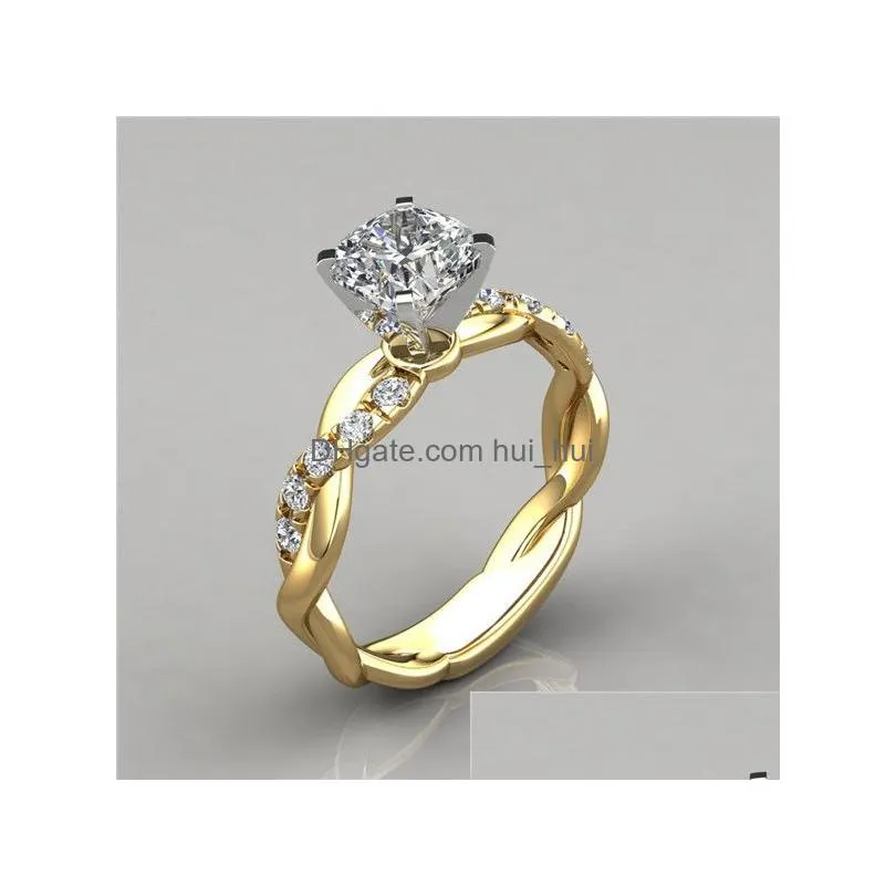 braid diamond ring women gold silver engagement wedding rings fashion jewelry will and sandy