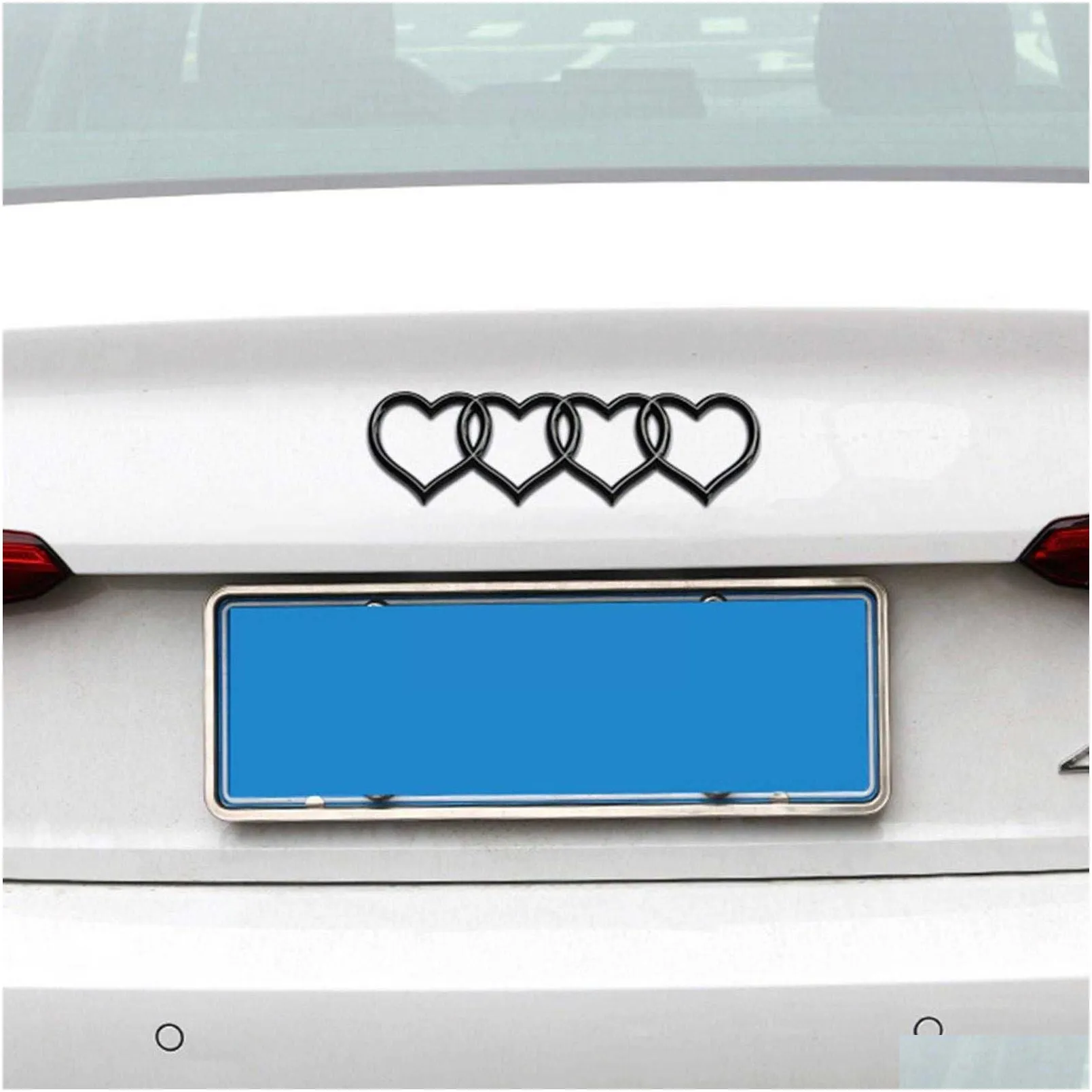 Car Stickers New Car Sticker Love Heart Rear Trunk Tail Label Badge Emblem Decal For Replacement Accessories V4M3 Drop Delivery Automo Dheol