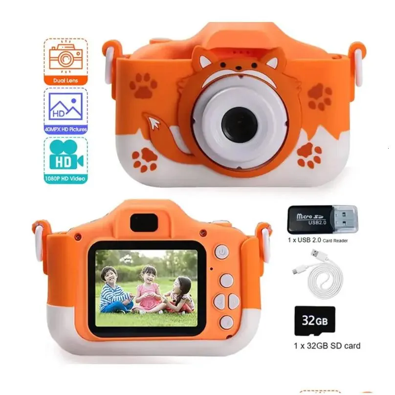 Toy Cameras Hd 1080P Kids Digital Camera 20Mp Children With Usb  Built-In Game Shockproof Sile Protection Er Drop Delivery Dhpgb