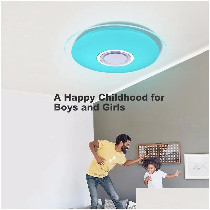 Ceiling Lights Modern Led Ceiling Lights Rgb Dimmable 25W 36W 52W App Remote Control Bluetooth Music Light Foyer Bedroom Smart Lamp282 Dh5Os